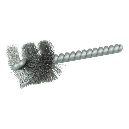 Weiler 1" Power Tube Brush, .008" Stainless Steel Wire Fill, 1" Brush Length 21087